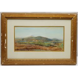 Waller Hugh Paton (Scottish 1828-1895): 'Scottish Landscape', signed with monogram and dated 1882,  16cm x 33cm