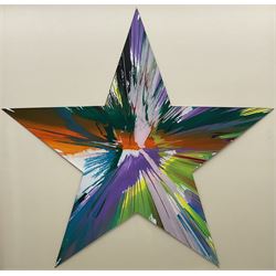 Damien Hirst (British 1965-): Star Spin Painting 2009, acrylic on die-cut wove paper, with artist's inkstamp signature and blindstamp verso, pub. Pinchuk Art Centre, Ukraine, 52.5 x 55.3cm)
