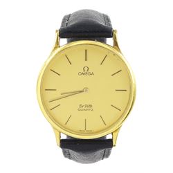 Omega De Ville gentleman's gold-plated and stainless steel quartz wristwatch, Ref. 1365, c...