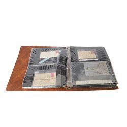 Approximately thirty-seven Great Britain Queen Victoria covers, including penny black with red MX cancel and four margins, two embossed, together with King Edward VII and later covers, in one ring binder folder