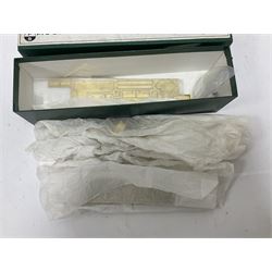 ‘00’ gauge - six model railway locomotive building kits comprising DJH Models CR/LMS/BR Wemyss Bay 4-6-2 Tank 944 Class, Caley Coaches CL4 Caledonian Railway Class 104 0-4-4T and CL2 Caledonian Railway Class 812 & 652 0-6-0 loco and tender, Mallard Models GWR 517 Class 0-4-2T body and chassis kit, Tru-Cast SR Class USA Tank locomotive and Pro-Scale LNWR Coal Tank; in original boxes 