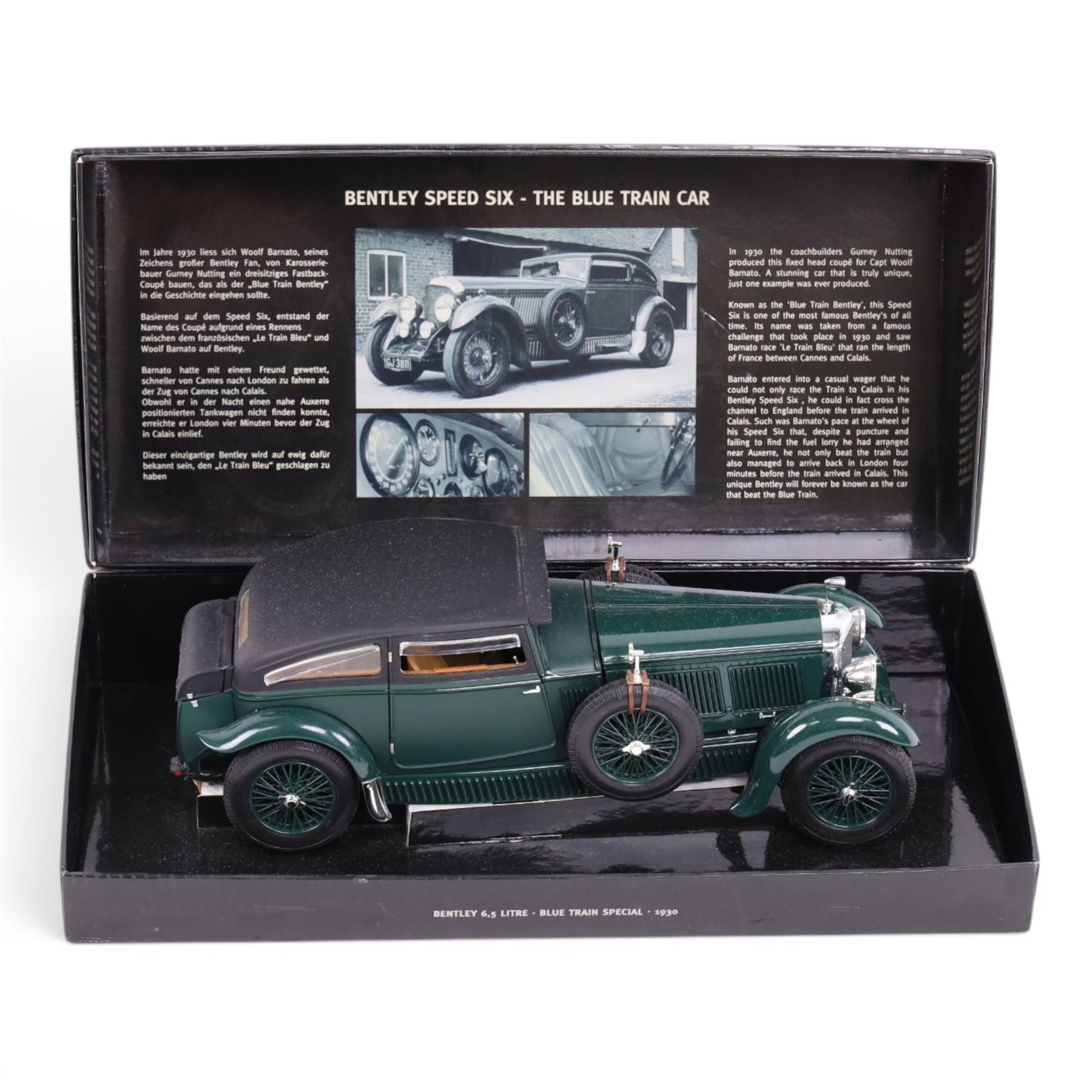 Minichamps 1:18 scale Bentley Speed Six - The Blue Train Car, boxed