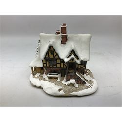 Ten Lilliput Lane winter (snowed) cottages, to include Yuletide Inn, The Christmas Present and Kerry Lodge, all boxed with deeds