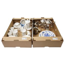 Portmerion Harvest Blue pattern plates, Paragon Fiona pattern tea service, a silver plated...