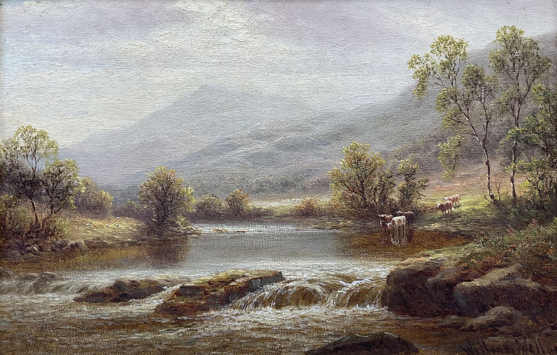 William Mellor (British 1851-1931): 'On the Llugwy - North Wales', oil on canvas signed, titled verso 19cm x 29cm
