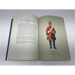 Set of six 1960s books on British Uniforms published by Hugh Evelyn London comprising Cavalry Uniforms of the British Army, Uniforms of the Royal Artillery, Uniforms of the Scottish Regiments, Uniforms of the Yeomanry Regiments and Infantry Uniforms of the British Army Series 1 & 2; all with dustjackets