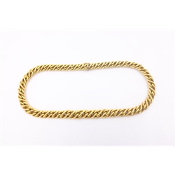  18ct gold heavy necklace, rope twist design hallmarked length 46cm approx 95gm  