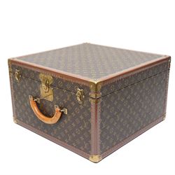 Mid-20th century Louis Vuitton monogram cabin trunk,  monogram canvas with lozine trim and...
