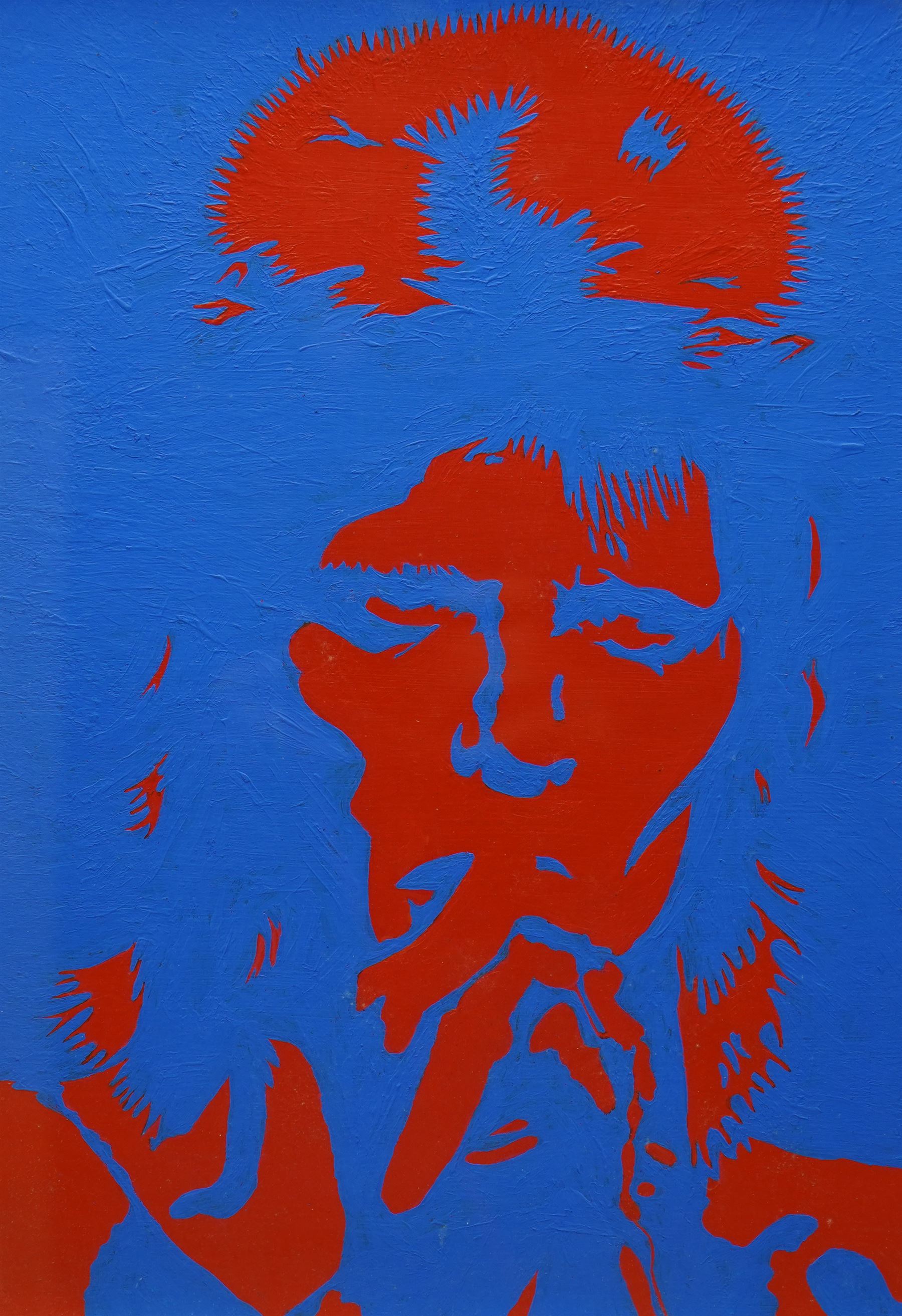 Pete (Peter) Marsh (British 1945-): David Bowie, acrylic on board unsigned 39cm x 27cm 