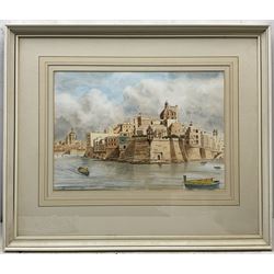 Arthur Craven (British 1934-2013): 'Senglea Point in the Grand Harbour - Malta' and 'A River Landscape', two watercolours signed, one dated '86,  max 36cm x 53cm (2) 