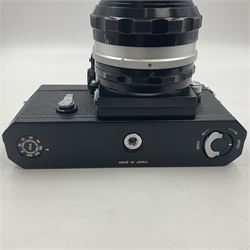 Nikon F Photomic Tn camera body, serial no. 6876146, circa 1967 with 'Nikon NIKKOR-S.C Auto 1:1.4 f=50mm' lens, serial no. 1446384 