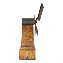 Huntley & Palmers biscuit tin, in the form of  a Windmill, circa 1924, H33cm