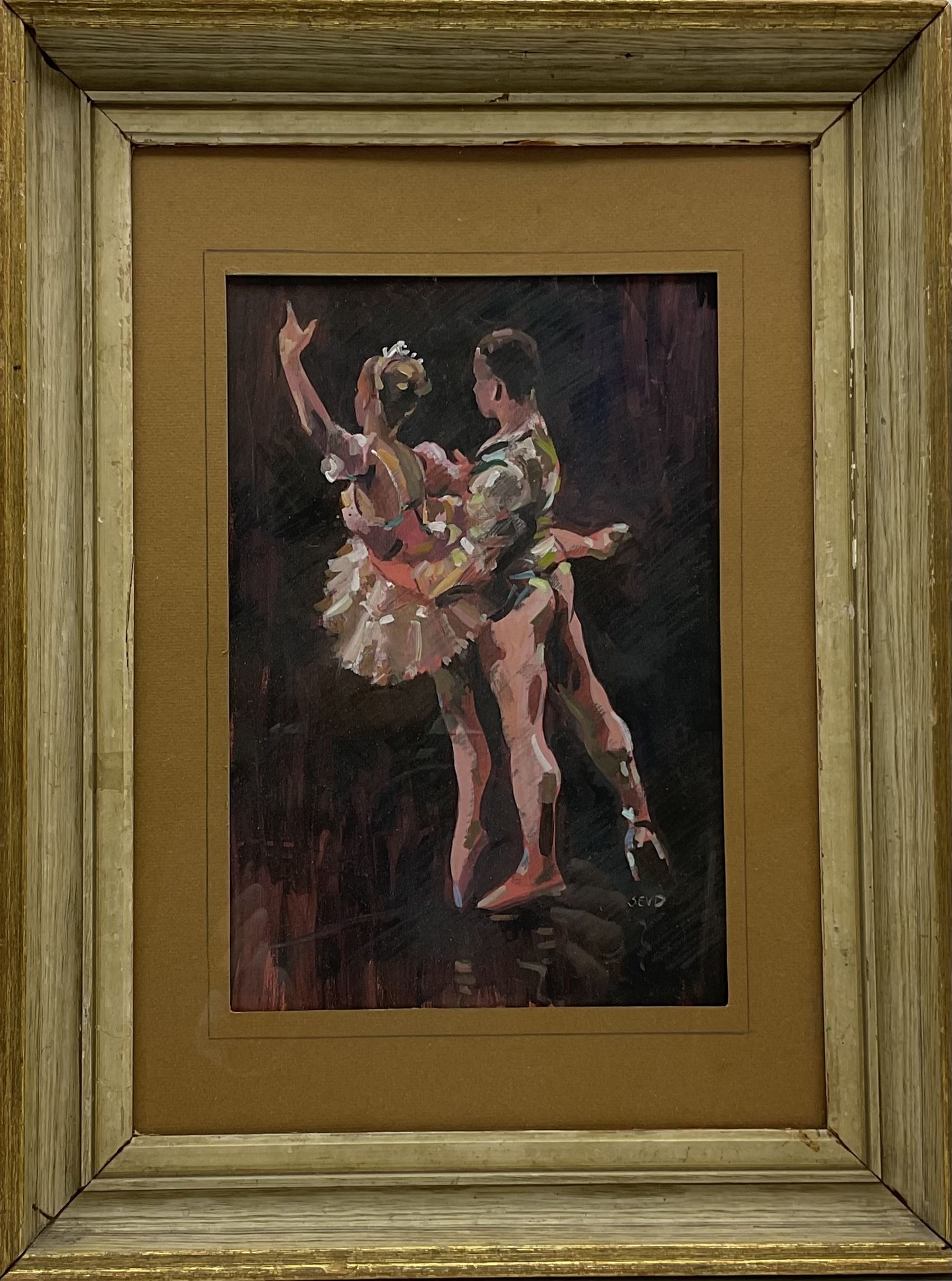 Sherree Valentine Daines (British 1959-): The Dancers, mixed media signed with initials 29cm x 19.5cm