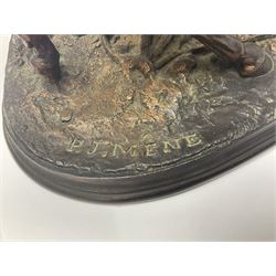 After P J Mene, bronze figure of a horse on a stepped oval base, H31cm 