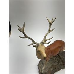 A Beswick Connoisseur matt model of a Stag upon a rocky modelled base, 2629