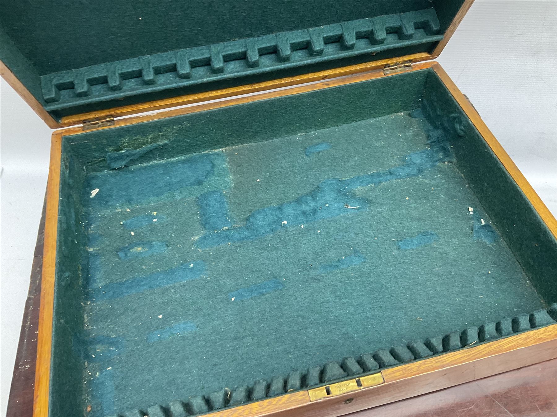 Collection of 19th century and later boxes for restoration, to include a mother of pearl inlay example, oak canteen, large mahogany example etc