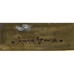 Owen Bowen (Staithes Group 1873-1967): Still Life - Flowers in a Glass Vase, oil on canvas signed 59cm x 49cm