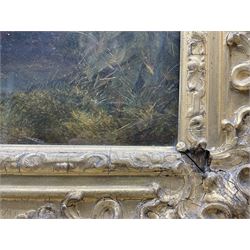 Edward John Cobbett (British 1815-1899): Young Woman Gathering Heather, oil on canvas signed 60cm x 50cm