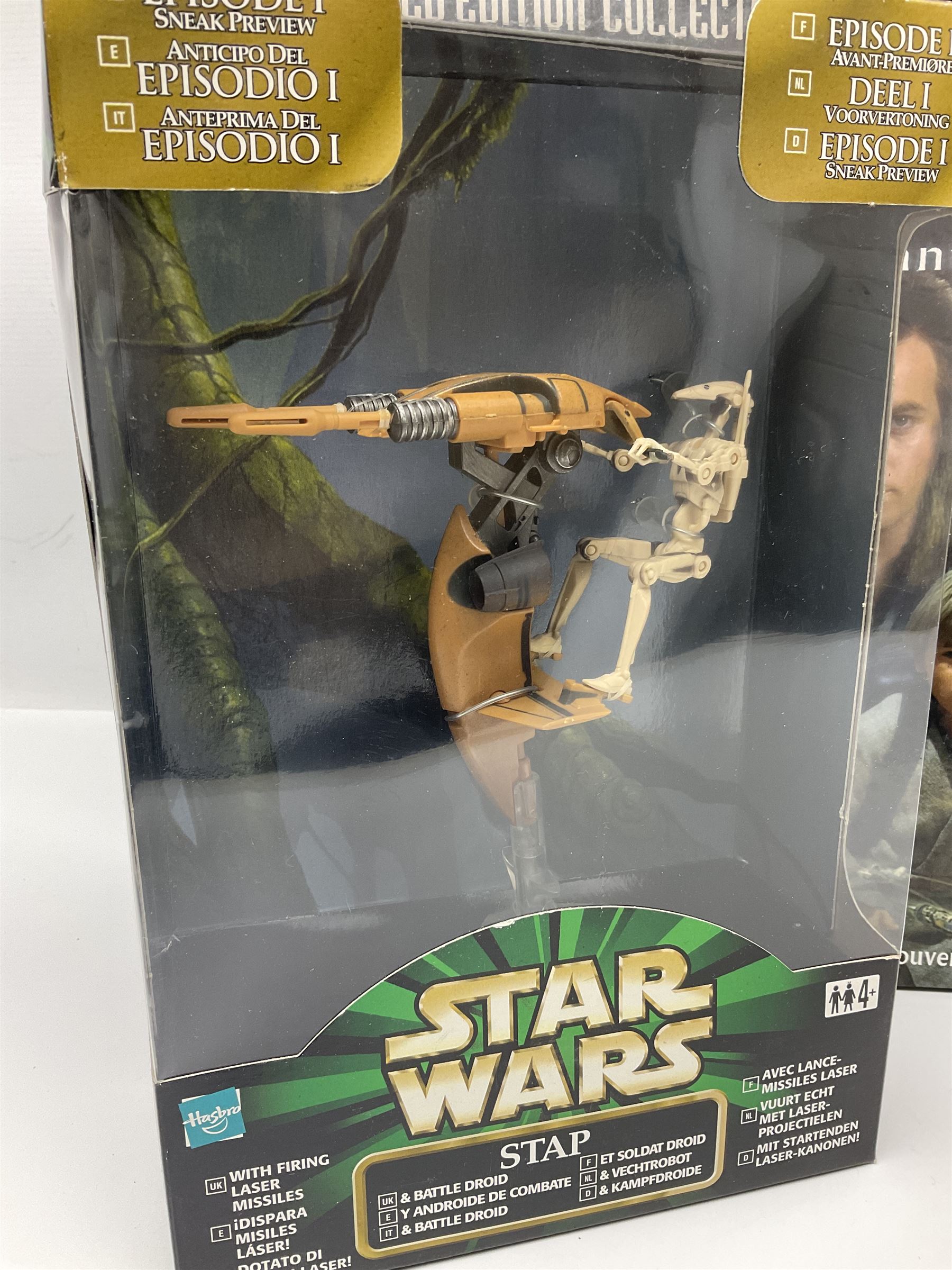 Star Wars - Episode 1 - Sebulba's Podracer, Anakin Skywalker's Podracer, Stap and Battle Droid, Trade Federation Droid Starfighter, Naboo Fighter, Limited Edition Collector's Box of Art Book, Visual Dictionary and three posters and Official Souvenir Annual 2000; all boxed (7)