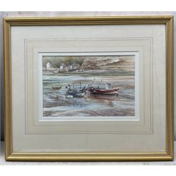 David C Bell (British 1950-): 'Staithes', two watercolours signed and titled, 22cm x 18cm and 17cm x 26cm (2)
