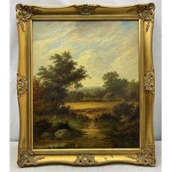 William Lara (British fl.c.1840-1860): Harvest Landscape, oil on canvas unsigned 60cm x 50cm 