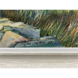 Deryck Stephen Crowther (Northern British 1922-2007): 'Cumbrian Fells - Head of Troutbeck Valley', oil on canvas signed and dated 1981, titled verso with artist's address 45cm x 60cm 
Provenance: from the collection of renowned film director Ridley Scott.