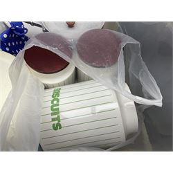 Singer 66 sewing machine in wooden case, together with an LG DVD player with speakers, two portable DVD players, etc 