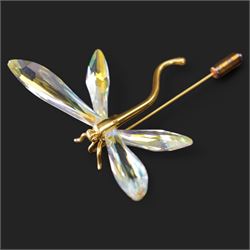 Swarovski crystal 'Alibey Dragonfly' pin, 'Amazar Beetle' brooch and 'Paradise Butterfly' magnetic brooch, boxed (3) 