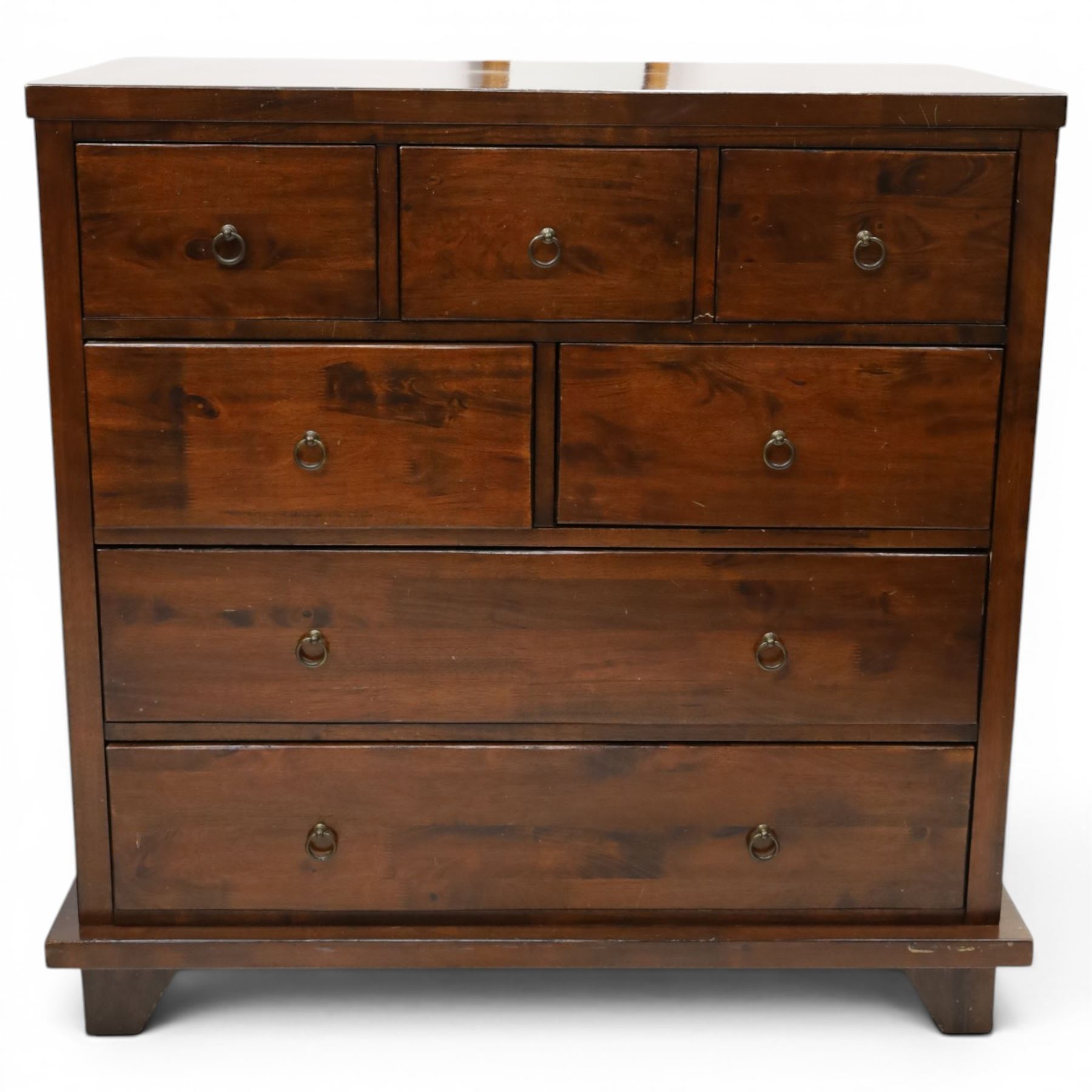 Willis & Gambier - 'Kerala' pair of chest, five short legs over two long drawers, raised on a plinth, above splayed legs