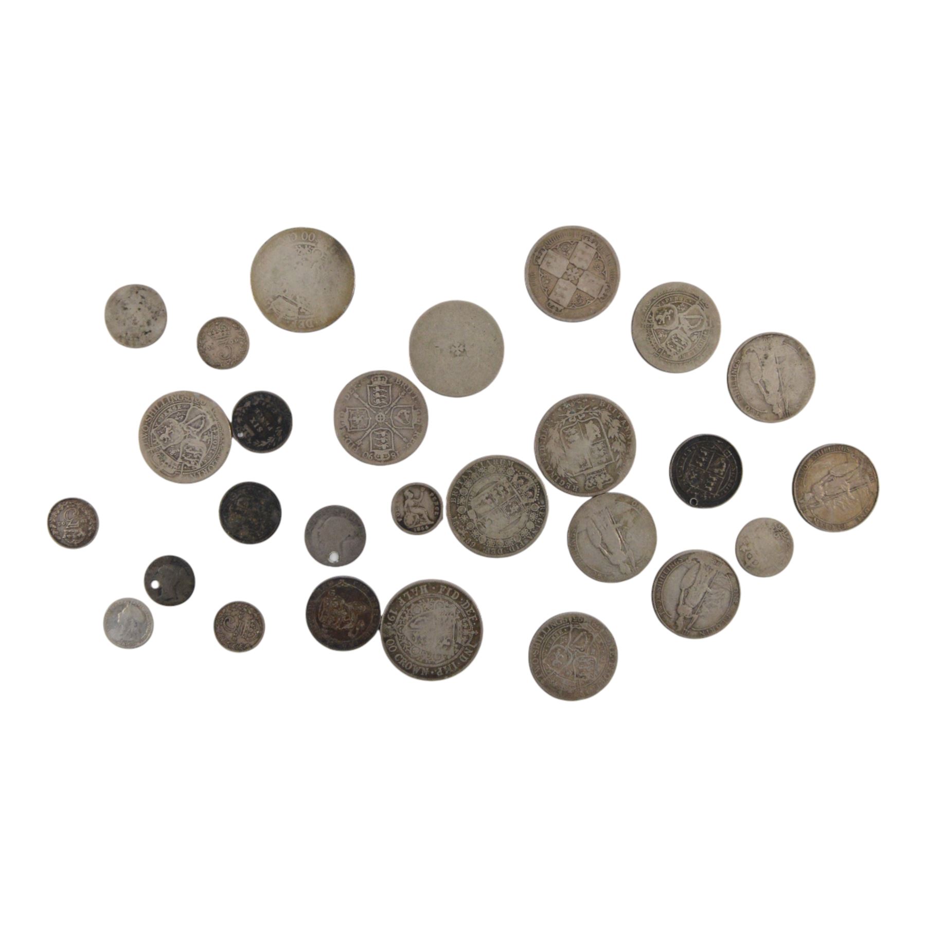 Approximately 193 grams of Great British pre-1920 silver coins