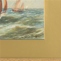 Robert Malcolm Lloyd (British 1859-1907): A Breezy Day off Scarborough, watercolour signed 35cm x 53cm 