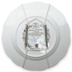 Set of four Royal Doulton Brambly Hedge plates from the 'Sea Story' collection, 'Dining by the Sea', 'Homeward Bound', 'Meeting on the Sand', and 'Rigging the Boat' (4)