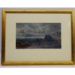  Moonlit Coastal Scene, 20th century oil on board unsigned 16.5cm x 29cm  
