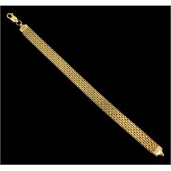 9ct gold mesh link bracelet, London import mark  1989