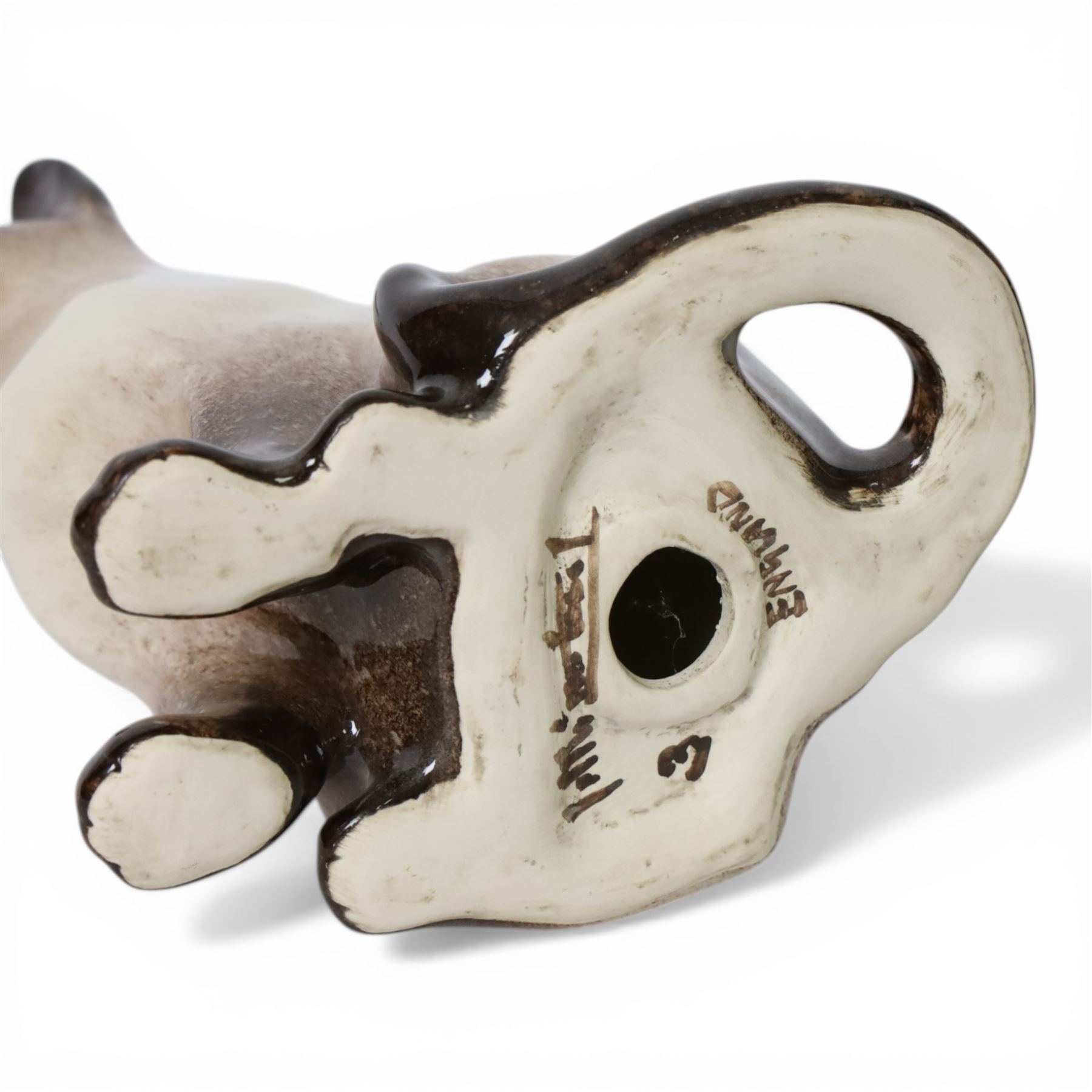 Winstanley pottery cat, signed beneath, H23cm