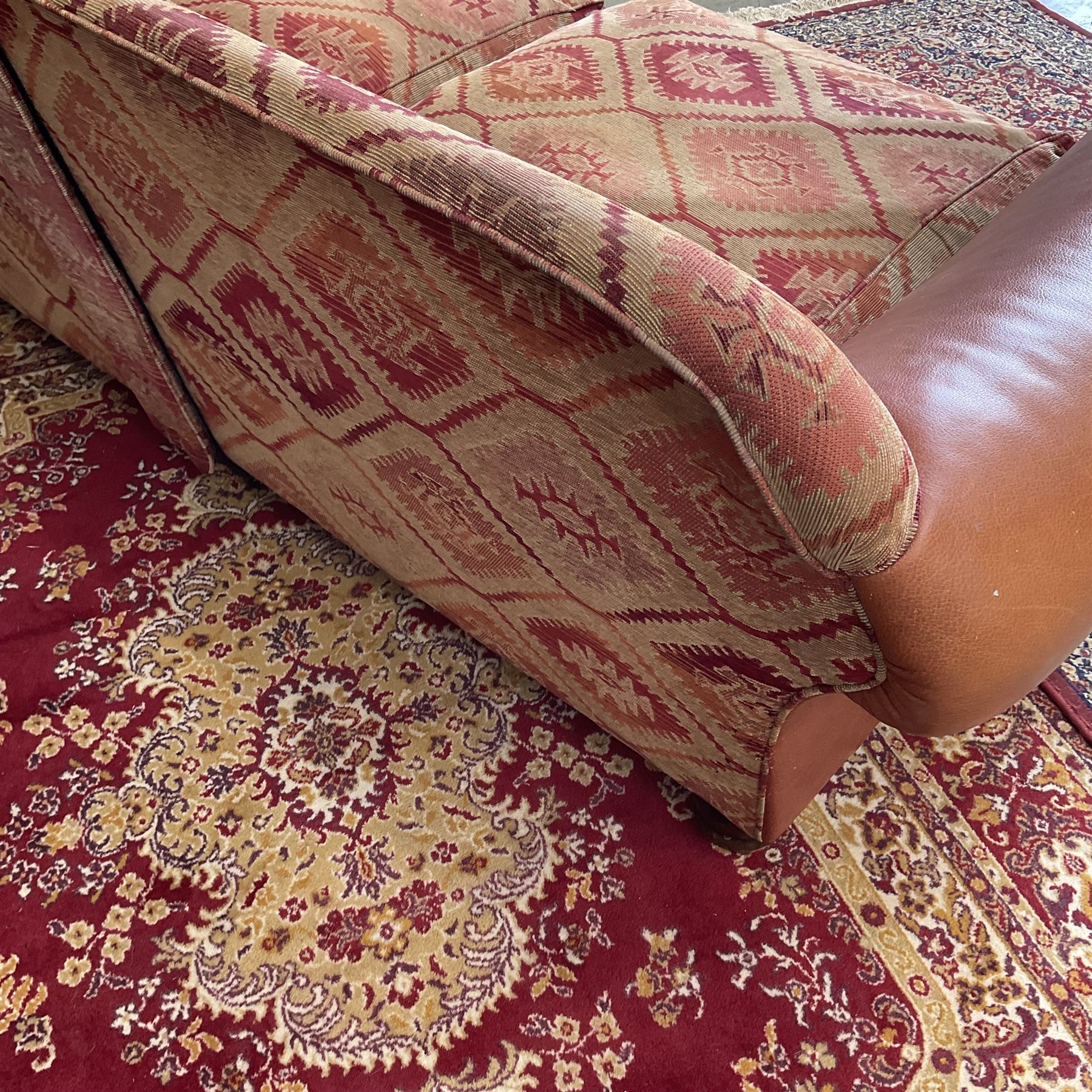 Tetrad Eastwood leather and kilim fabric sofa