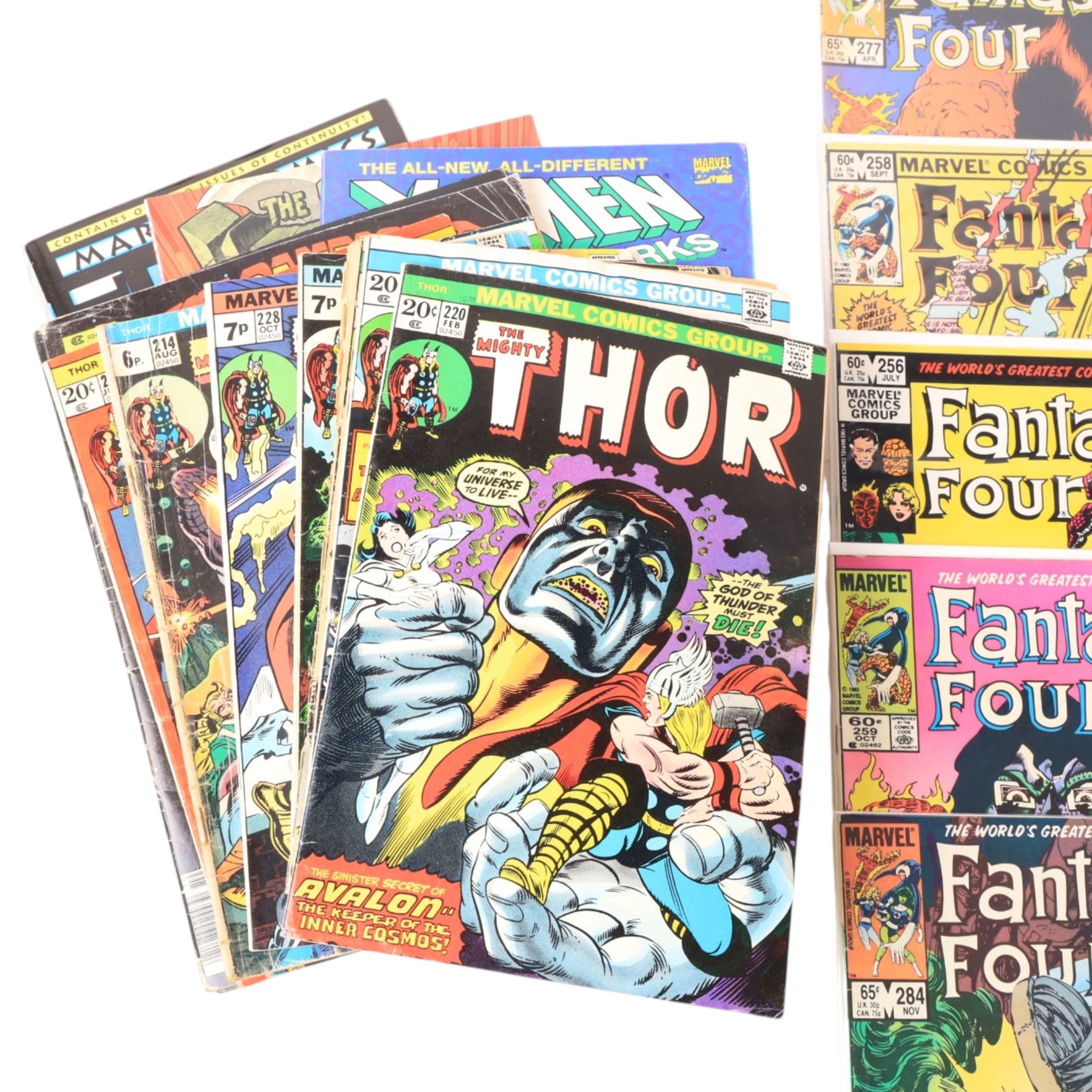 Collection of Bronze age and later Marvel comic books, titles including The Mighty Thor, The Fantastic Four and Alpha Flight etc, mostly bagged and carded (approximately 100)
