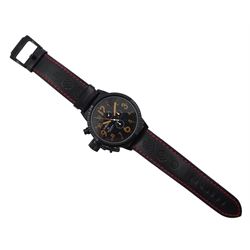 Replica U-Boat Italo Fontana gentleman's quartz wristwatch, on black leather strap