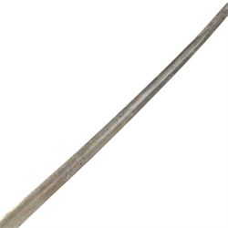 Spanish Dress Sword, 80cm single edge steel blade, etched Fabrica de Toledo, the nickel hilt with pierced guar, wire bound grip and eagle head pommel, with steel scabbard, overall L100cm