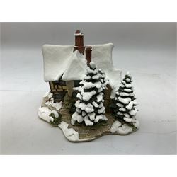 Ten Lilliput Lane winter (snowed) cottages, to include Yuletide Inn, The Christmas Present and Kerry Lodge, all boxed with deeds