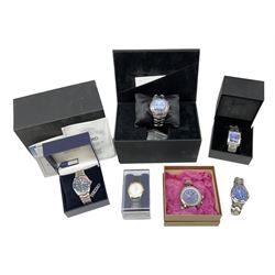 Quantity of gents watches, to include boxed Navigator watch with charger, Stainless Steel Breitling for Bentley motors chronograph watch, Seiko Sports 100, Sekonda, some with boxes etc