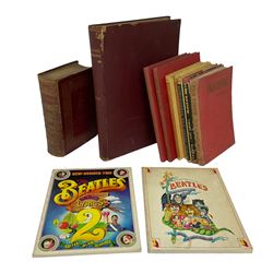 The Works of William Shakespere. 1849. full moroccan leather/gilt binding with a.e.g.; early 20th century bound volume of The Children's Newspaper 1924; two Beatles song books; and seven Film Review/Picturegoer annuals 1950s/60s