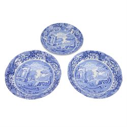 Copeland Spode Italian pattern part tea service, including teapot, six cups and ten saucers, five dessert plates, five side plates etc 