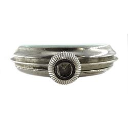 Early 20th century keyless lever, 15 jewels 8 days goliath pocket watch by Waltham Watch Co. No. 16630451, white enamel dial with Arabic numerals, case stamped 'Patented Mar 19'12' and numbered 1189 