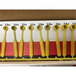 RCBS single station loading press with shell holder and powder funnel; and boxed Lee Powder Measure Kit