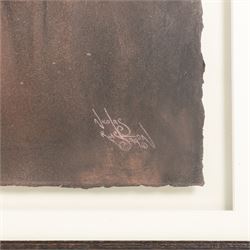 Nicolas Ruston (British 1975-): Reclining Nudes, pair of mixed media signed and dated '99, 38cm x 74cm (2)