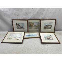 Emma Ball (British Contemporary) limited edition print together with a selection of other prints variously signed, with railway interest etc in one box (13)