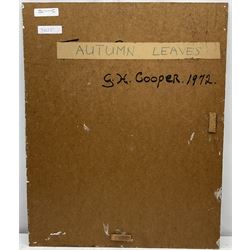 Gladys Hamilton Cooper (British 1899-1975): 'Autumn Leaves', oil on board signed titled and dated 1956 verso 56cm x 46cm (unframed)