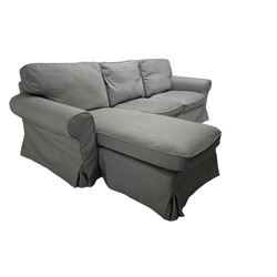 IKEA - 'EKTORP' three seat corner sofa, in grey loose washable covers 
