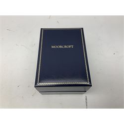 Limited edition Moorcroft enamel vase, decorated in the Lundy Island pattern, with certificate signed by the artists, no 58/75, in fitted box